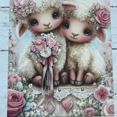 Carte postale couple de moutons